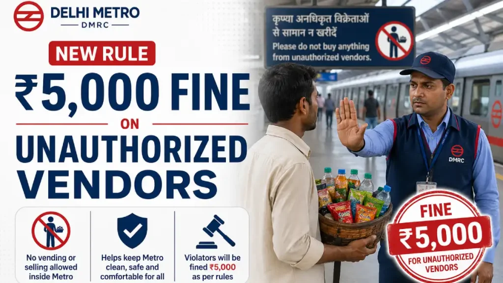 DMRC's New Rule: ₹5,000 Fine on Unauthorized Vendors